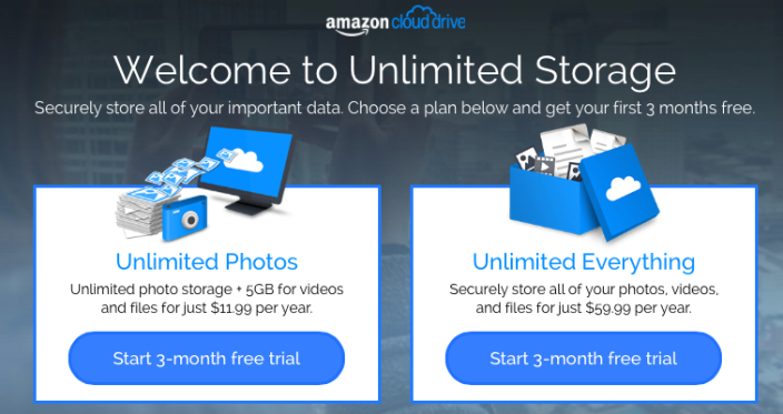 Amazon Cloud Storage lets you store unlimited data for just $60 per year