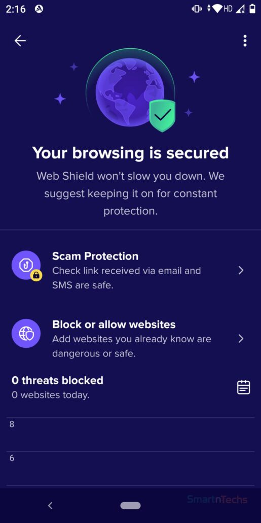 Avast Antivirus & Security browsing secured