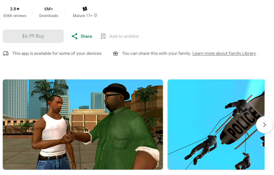 Grand Theft Auto San Andreas Game on Google Play - Screenshot