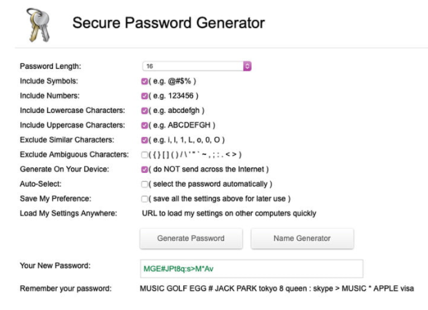 Secure Password Generator