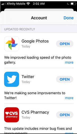 Update Apps in iOS