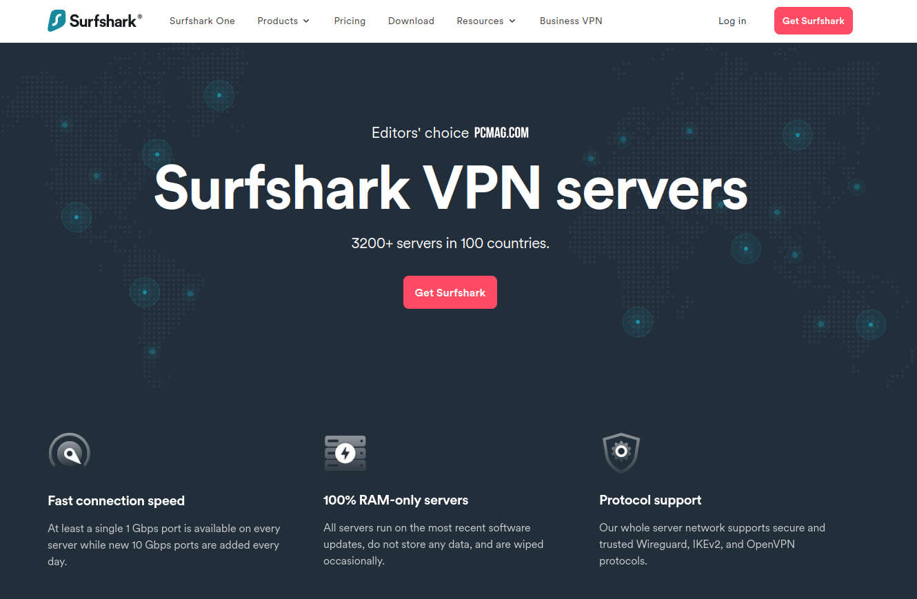 Surfshark VPN server availability