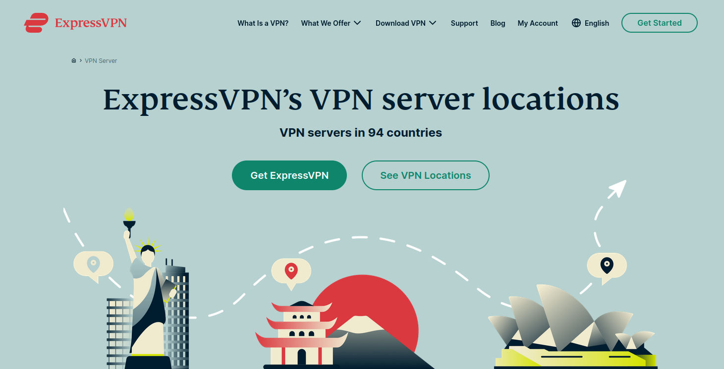 ExpressVPN server availability