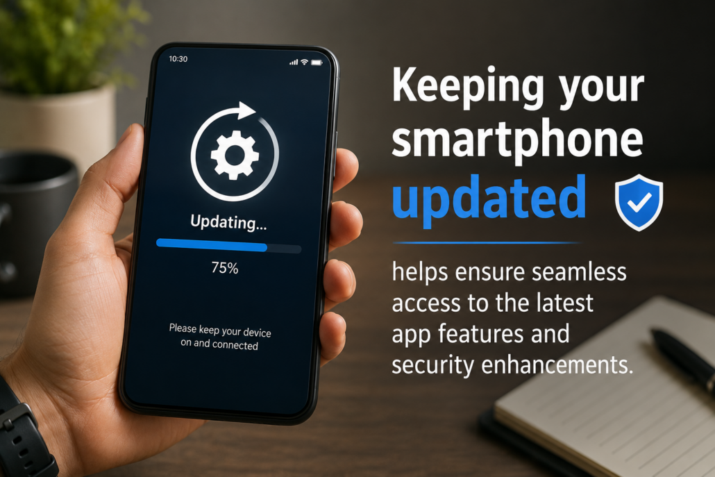 Smartphone software update improving security and access to the latest app features