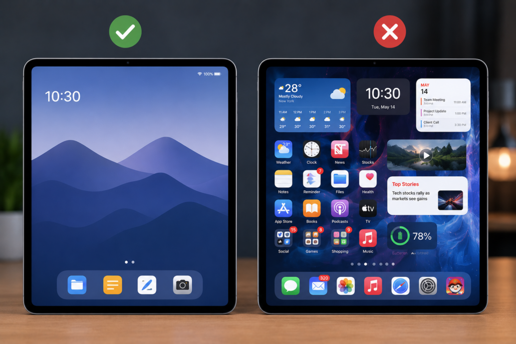 tablet-home-screen-optimization-clean-vs-cluttered