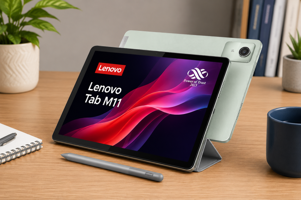 lenovo-tab-m11-with-pen-folio-case-on-desk