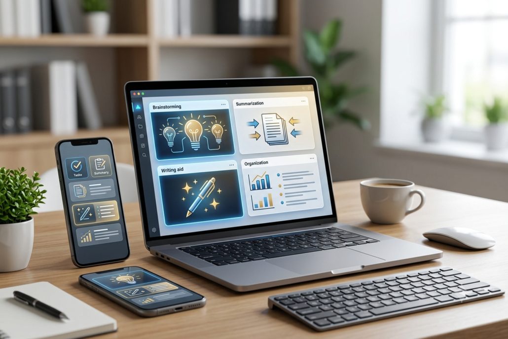 ai-productivity-workspace-laptop-smartphone
